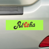 Aloha Hibiscus - flat Hawaii design + jouw ideeën Bumpersticker (Op auto)