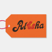 Aloha Hibiscus - flat Hawaii design + jouw ideeën Cadeaulabel (Achterkant Horizontaal)