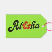 Aloha Hibiscus - flat Hawaii design + jouw ideeën Cadeaulabel (Voorkant (Horizontaal))
