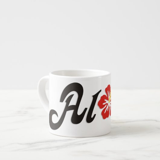 Aloha Hibiscus - flat Hawaii design + jouw ideeën Espresso Kop (Links)