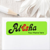 Aloha Hibiscus - flat Hawaii design + jouw ideeën Etiket (Insitu)