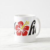 Aloha Hibiscus - flat Hawaii design + jouw ideeën Koffiemok (Voorkant rechts)