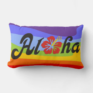 Aloha Hibiscus - flat Hawaii design + jouw ideeën Kussen
