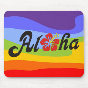 Aloha Hibiscus - flat Hawaii design + jouw ideeën Muismat