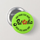 Aloha Hibiscus - flat Hawaii design + jouw ideeën Ronde Button 5,7 Cm (Voorkant /achterkant)