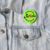 Aloha Hibiscus - flat Hawaii design + jouw ideeën Ronde Button 5,7 Cm (In situ)