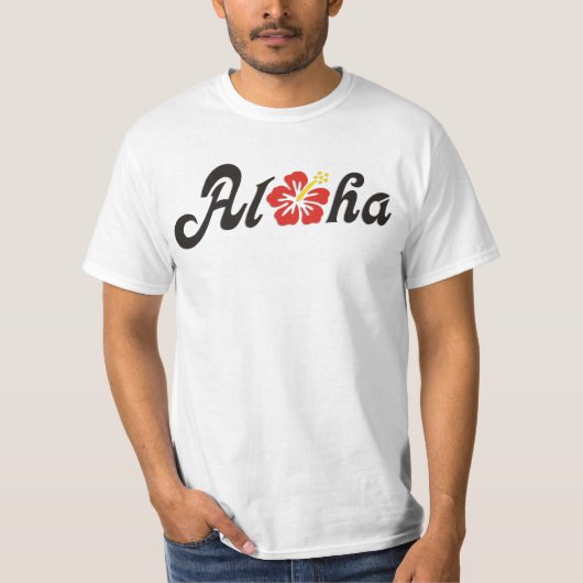 Aloha Hibiscus - flat Hawaii design + jouw ideeën T-shirt (Voorkant)