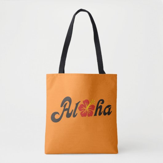 Aloha Hibiscus - flat Hawaii design + jouw ideeën Tote Bag (Voorkant)