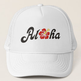 Aloha Hibiscus - flat Hawaii design + jouw ideeën Trucker Pet