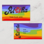 Aloha Hibiscus - flat Hawaii design + jouw ideeën Visitekaartje (Voorkant / Achterkant)