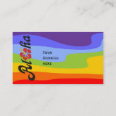 Aloha Hibiscus - flat Hawaii design + jouw ideeën Visitekaartje (Achterkant)