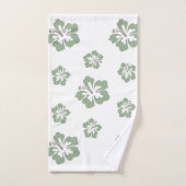 Aloha hibiscus floreel patroon wit en groen bad handdoek (Handdoek)