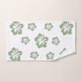 Aloha hibiscus floreel patroon wit en groen bad handdoek (Handdoek)