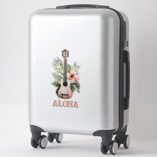 Aloha Hibiscus Flower Gitaar Sticker (Koffer)