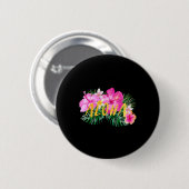 Aloha Hibiscus Flowers Ronde Button 5,7 Cm (Voorkant /achterkant)