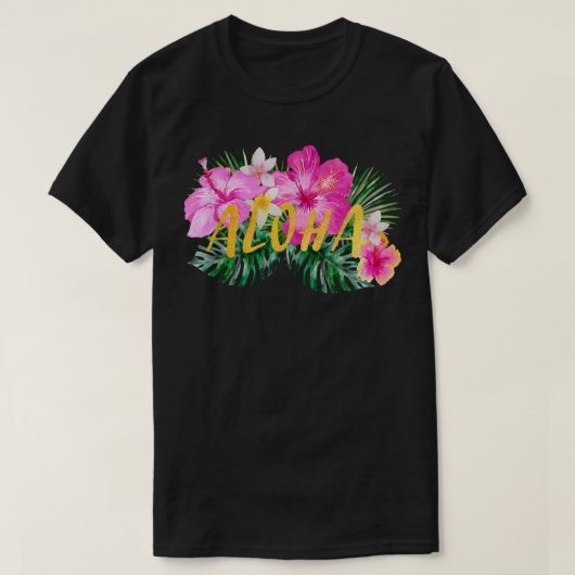 Aloha Hibiscus Flowers T-shirt (Design voorkant)