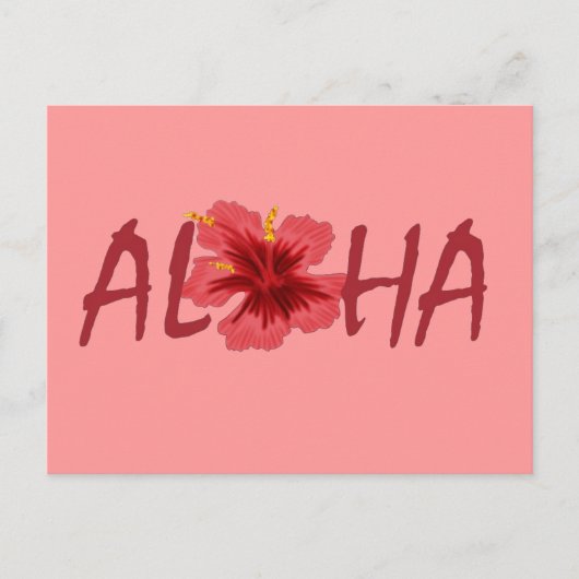 Aloha hibiscus Hawaii briefkaart (Voorkant)