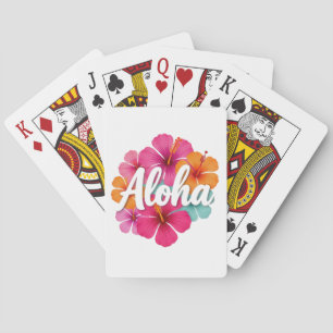 Aloha Hibiscus Hawaiiaanse Droom Ontwerp Hawaii Va Pokerkaarten