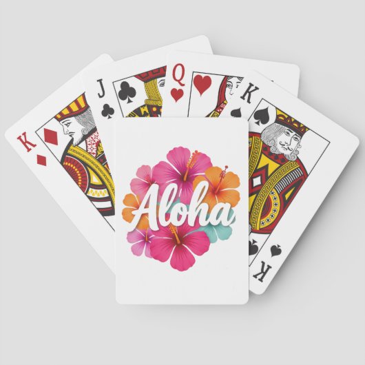 Aloha Hibiscus Hawaiian Dream Design Hawaii Vaca Pokerkaarten (Achterkant)