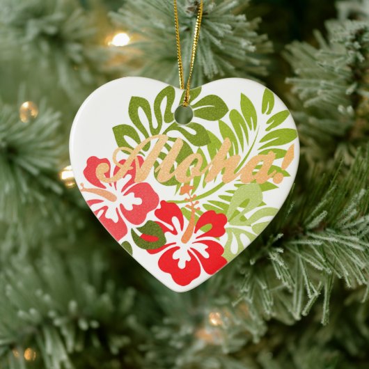 Aloha Hibiscus Keramisch Ornament (Boom)