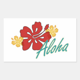 Aloha Hibiscus Rechthoekige Sticker