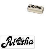 Aloha Hibiscus - solide Hawaii ontwerp + uw ideeën Rubberstempel (Gestempeld)