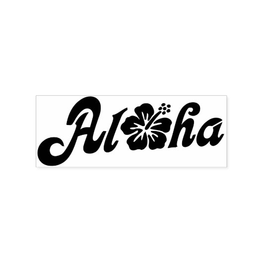 Aloha Hibiscus - solide Hawaii ontwerp + uw ideeën Rubberstempel (Afrduk)