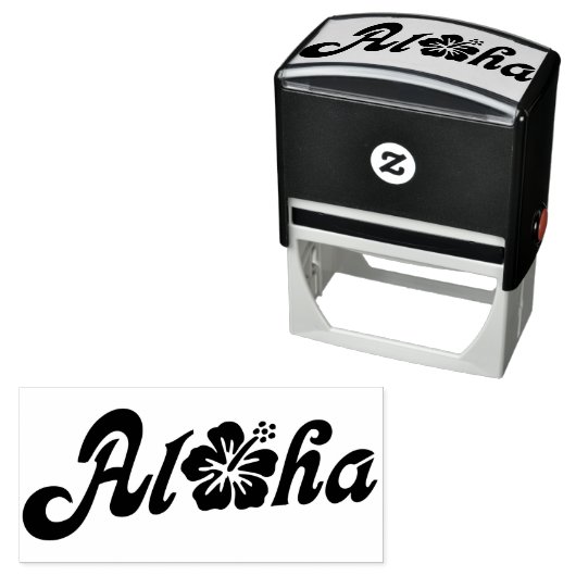 Aloha Hibiscus - solide Hawaii ontwerp + uw ideeën Zelfinktende Stempel (In situ)