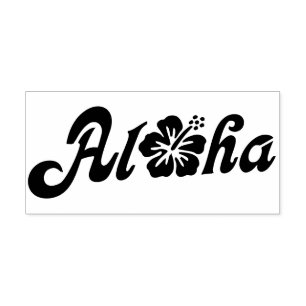 Aloha Hibiscus - solide Hawaii ontwerp + uw ideeën Zelfinktende Stempel