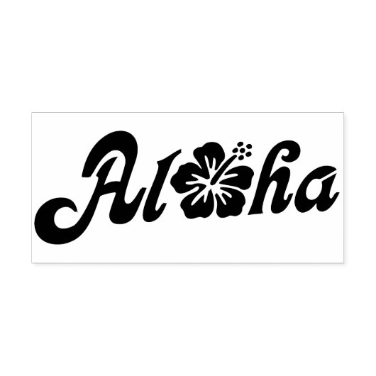 Aloha Hibiscus - solide Hawaii ontwerp + uw ideeën Zelfinktende Stempel (Design)