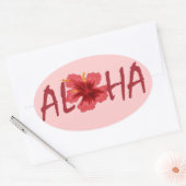 Aloha hibiscus sticker. ovale sticker (Envelop)