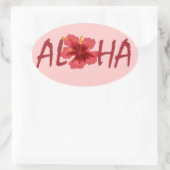 Aloha hibiscus sticker. ovale sticker (Tas)