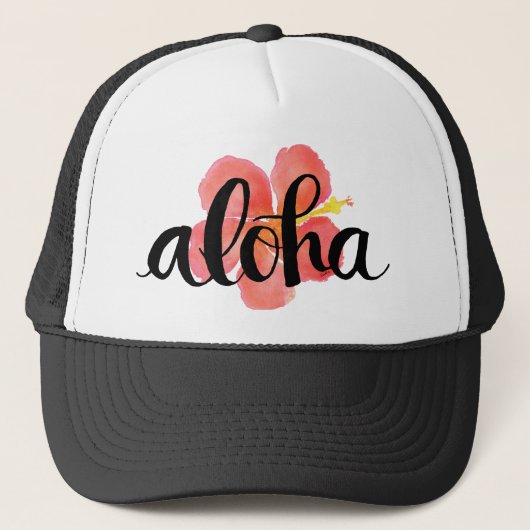 Aloha Hibiscus Trucker Hat Pet (Voorkant)