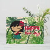  Aloha Honeys Christmas Holiday Hula Girl Palms Kaart (Staand voorkant)