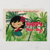  Aloha Honeys Christmas Holiday Hula Girl Palms Kaart (Voorkant / Achterkant)