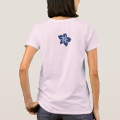 "Aloha Honeys" Dames Ringer in Whats/ Blauw T-shirt (Achterkant)