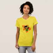 "Aloha Honeys" Dames t-shirt in Geel (Voorkant volledig)