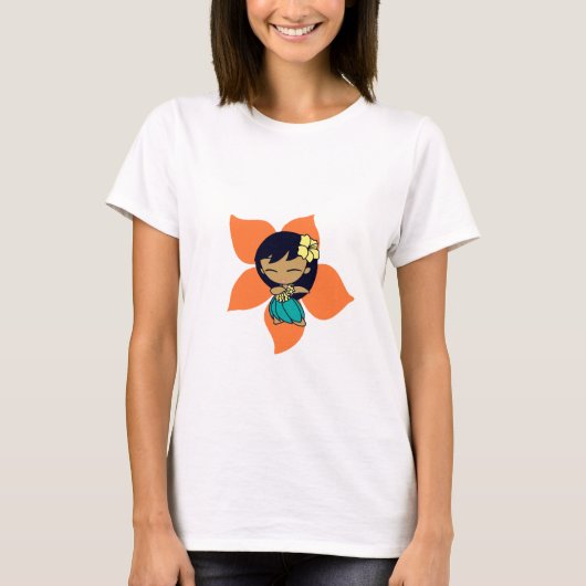 "Aloha Honeys" Dames T-shirt in Geel (Voorkant)