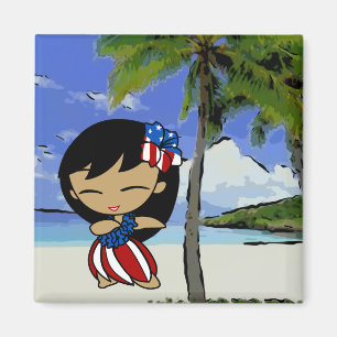 Aloha Honeys Hawaiian Beach Patriottische Magneten