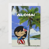 Aloha Honeys Hawaiian Beach Patriottische Uitnodig Kaart (Voorkant)