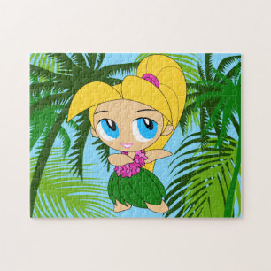 Aloha Honeys Hawaiian Blond Hula Girl Legpuzzel