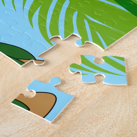 Aloha Honeys Hawaiian Brown Hair Hula Girl Legpuzzel (Zijkant)