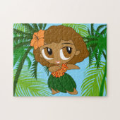 Aloha Honeys Hawaiian Brown Hair Hula Girl Legpuzzel (Horizontaal)