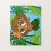 Aloha Honeys Hawaiian Brown Hair Hula Girl Legpuzzel (Verticaal)
