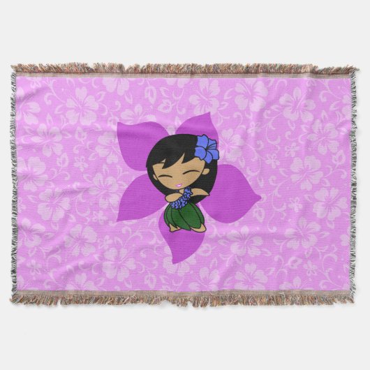 Aloha Honeys Hawaiian Hibiscus  Hula Meisje Deken (Voorkant)