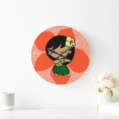 Aloha Honeys Hawaiian Hibiscus Hula Meisje Grote Klok (Huis)