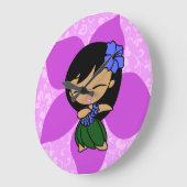 Aloha Honeys Hawaiian Hibiscus  Hula Meisje Grote Klok (Hoek)
