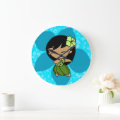 Aloha Honeys Hawaiian Hibiscus Hula Meisje Grote Klok (Huis)