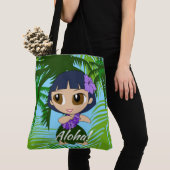 Aloha Honeys Hawaiian Hula Girl Beach Tote Bag (Dichtbij)