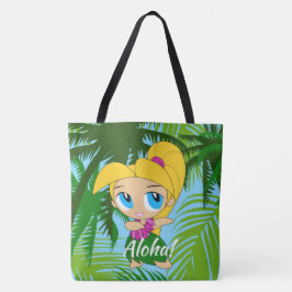 Aloha Honeys Hawaiian Hula Girl Beach Tote Bag